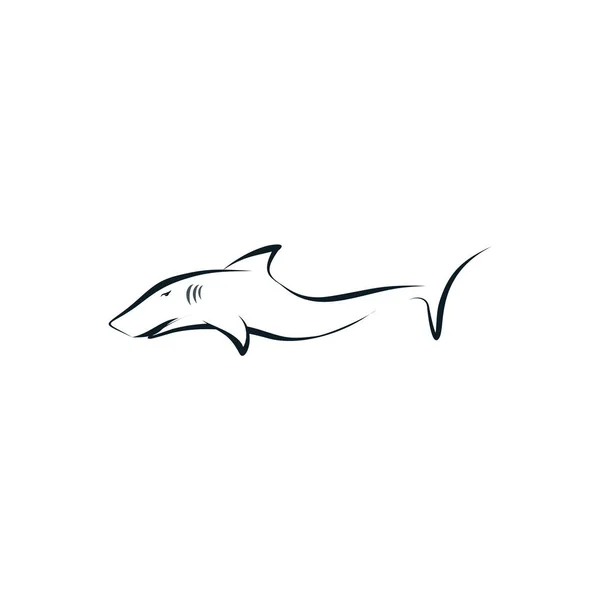 Shark Fish Silhouette Logo Concept — Stock Vector