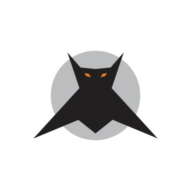 kötü uçan yarasa basit çizimler logo kavramı