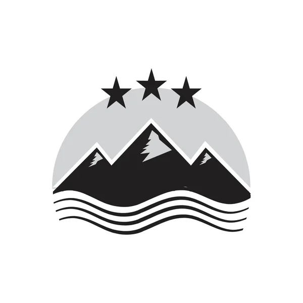 dağ ve su illüstrasyonlar logo kavramı