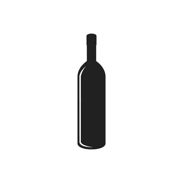 Botella Negra Para Bar Cafetería Ilustraciones Blanco Negro Logotipo Silueta — Vector de stock