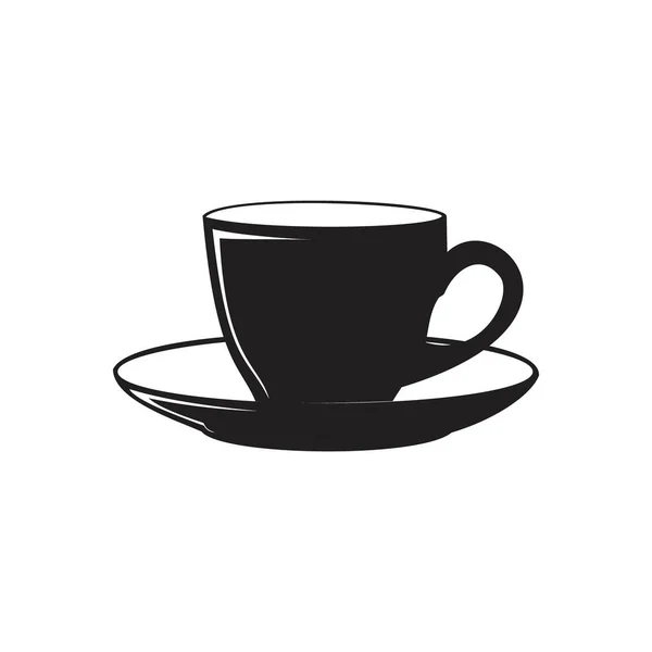 Café Taza Para Café Restaurante Ilustraciones Blanco Negro Logotipo Silueta — Archivo Imágenes Vectoriales