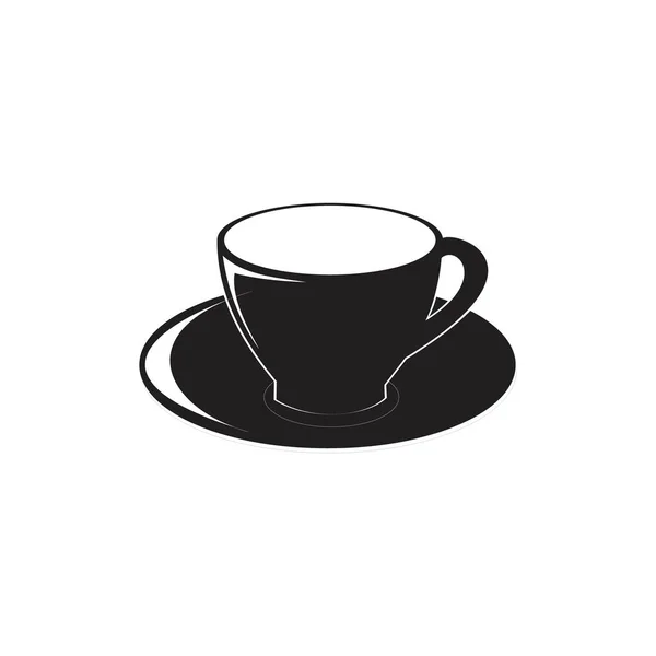 Café Taza Para Café Restaurante Ilustraciones Blanco Negro Logotipo Silueta — Archivo Imágenes Vectoriales