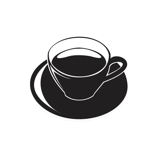 Καφέ Τσάι Κύπελλο Για Καφέ Εστιατόριο Ασπρόμαυρες Εικόνες Λογότυπο Σύμβολο — Διανυσματικό Αρχείο