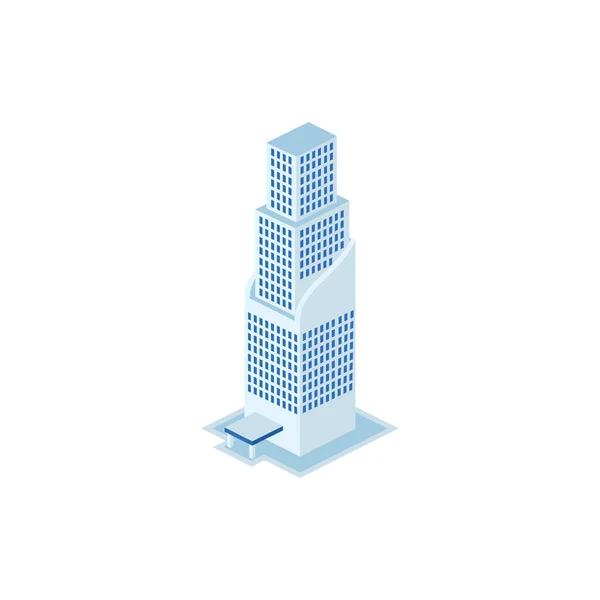 Futuristic Industrial Building Tower Apartment Urban Constructions City Scape Isometric — Stock Vector