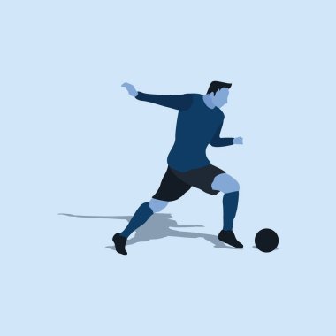 Sağ ayaklı hızlı kaçış dribbling - iki ton illüstrasyon - shot, dribble, kutlama ve futbolda hareket