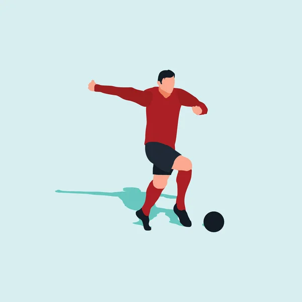 Drible Con Ritmo Fútbol Tiro Drible Celebración Movimiento Fútbol — Vector de stock