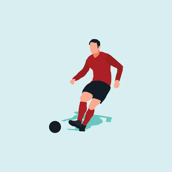 Paso Con Los Pies Derechos Tiro Drible Celebración Movimiento Fútbol — Vector de stock