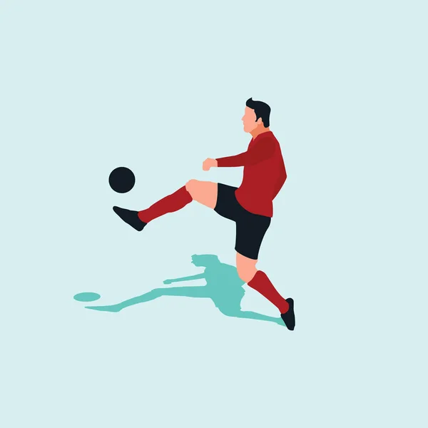 Contrôler Ballon Coup Feu Dribble Célébration Mouvement Dans Football — Image vectorielle