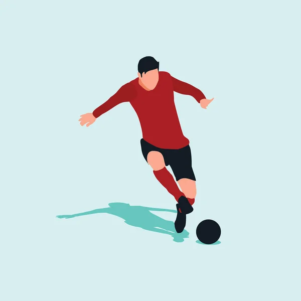 Sağ ayaklı top kaçmak için kontrol ediyor. Atış, top sürmek, kutlama ve futbolda hareket etmek.