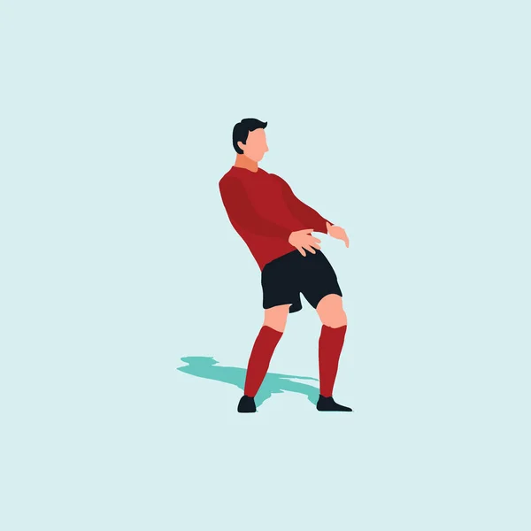 Momento Celebración Del Gol Celebración Del Gol Fútbol Tiro Drible — Vector de stock