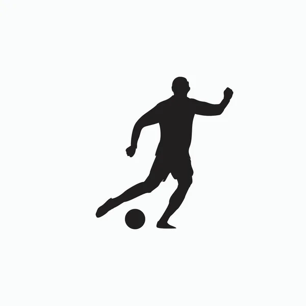 Garder Ballon Dans Football Illustration Plate Silhouette Coup Feu Dribble — Image vectorielle