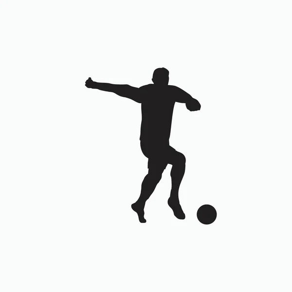 Dribble Avec Rythme Dans Football Illustration Plate Silhouette Coup Feu — Image vectorielle