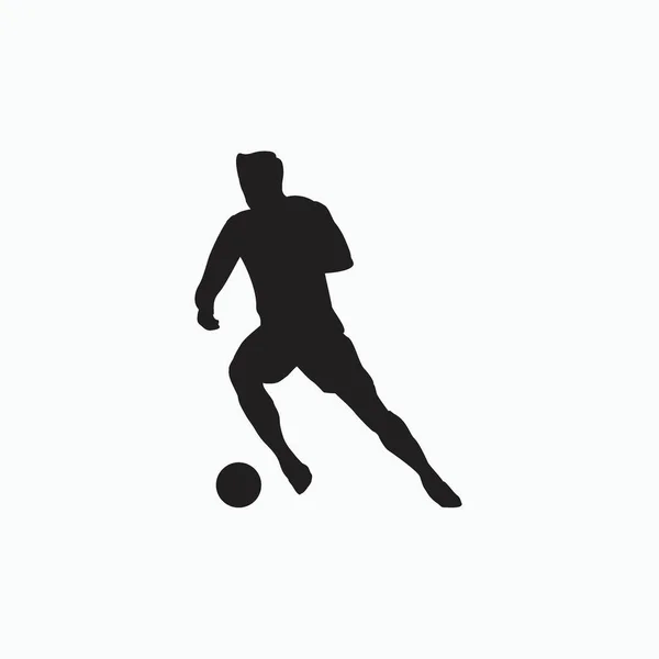 Glattes Dribbeln Fußball Silhouette Flache Illustration Schuss Dribbeln Feiern Und — Stockvektor