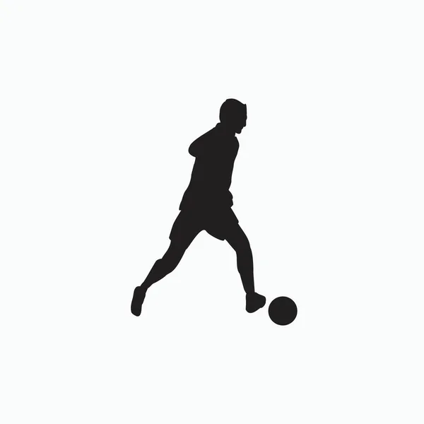 Linksfuß Glattes Dribbling Silhouetten Illustration Schuss Dribbling Feiern Und Bewegung — Stockvektor