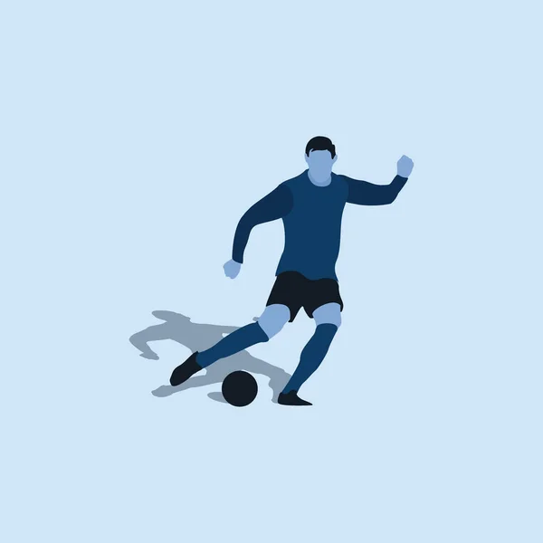 Mantener Pelota Fútbol Ilustración Plana Dos Tonos Tiro Drible Celebración — Vector de stock