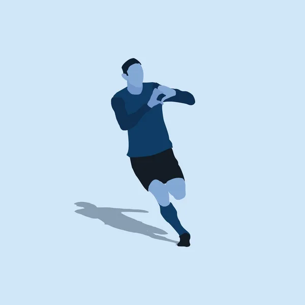 Amor Celebración Ilustración Plana Dos Tonos Celebración Del Gol Fútbol — Vector de stock