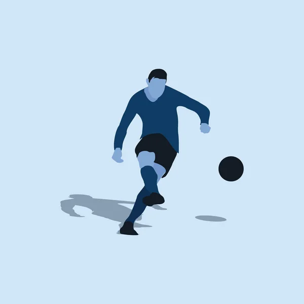 Schießstil Zweifarbige Illustration Schuss Dribbling Feiern Und Bewegung Fußball — Stockvektor