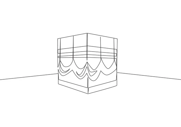 One Continuous Line Drawing Kaabah Building Mekkah City Saudi Arabia Royalty Free Stock Vectors