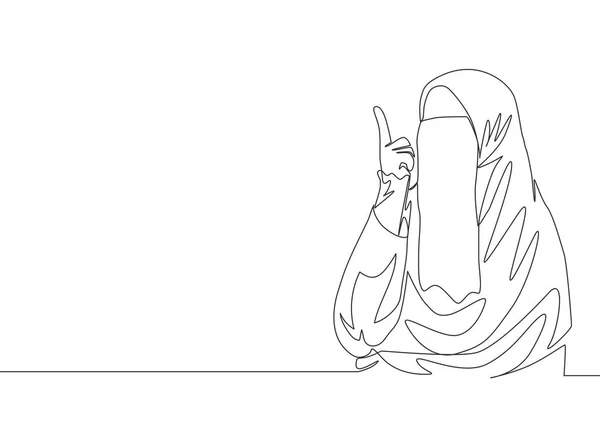 One Continuous Line Drawing Young Beauty Asian Muslimah Wearing Burqa Royalty Free Stock Illustrations