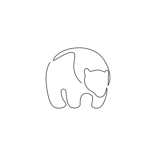 单行连续画线的野生优雅熊 为企业标识标识标识 公司的图标概念从野生动物的形状 现代单线绘图图形设计矢量插图 — 图库矢量图片