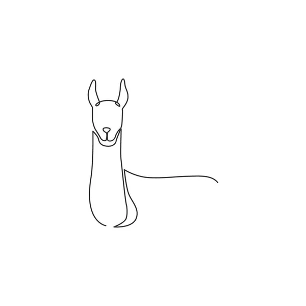 Una Línea Continua Dibujo Llama Elegante Lindo Para Identidad Del — Archivo Imágenes Vectoriales