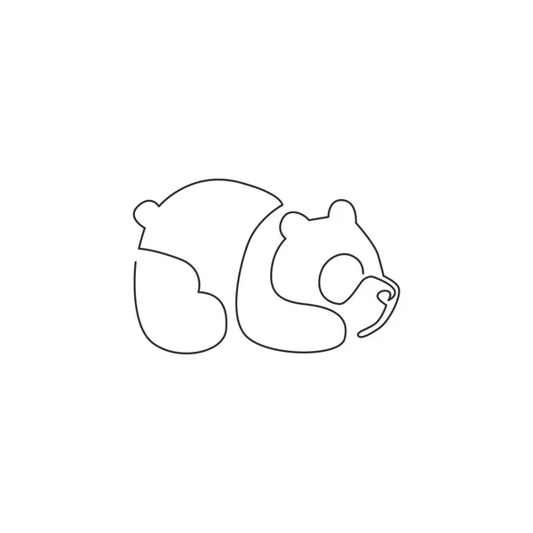单幅连续线条画的滑稽熊猫为公司标识身份 公司的图标概念从可爱的哺乳动物形状 动态单行绘图矢量设计图解 — 图库矢量图片