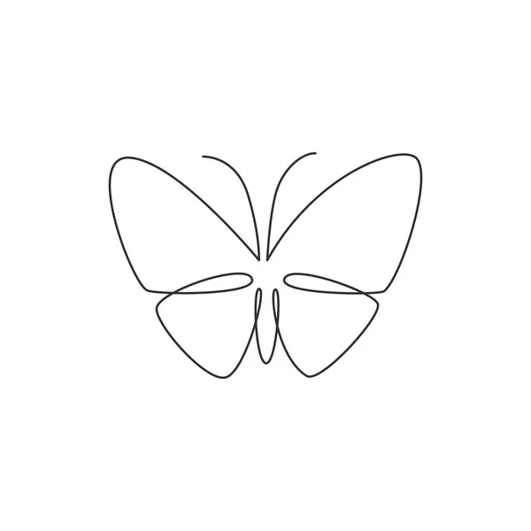 Una Línea Continua Dibujo Mariposa Elegante Para Identidad Del Logotipo — Vector de stock