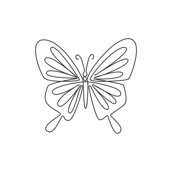 Una Línea Continua Dibujo Mariposa Elegante Para Identidad Del Logotipo — Vector de stock