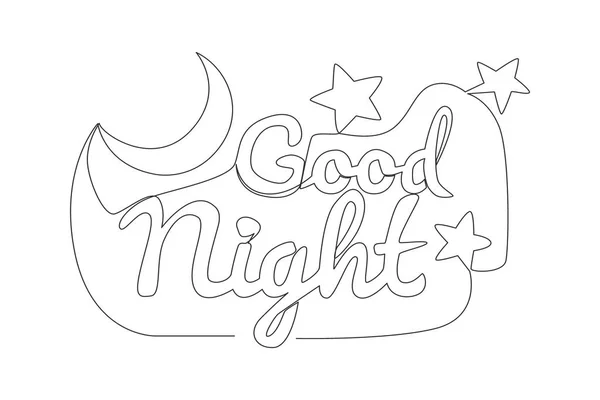 Una Sola Línea Dibujo Tipografía Motivacional Inspiradora Cita Buenas Noches — Archivo Imágenes Vectoriales
