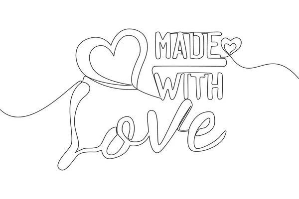 Unico Disegno Linee Citazione Tipografica Motivazionale Ispiratrice Made Love Design — Vettoriale Stock