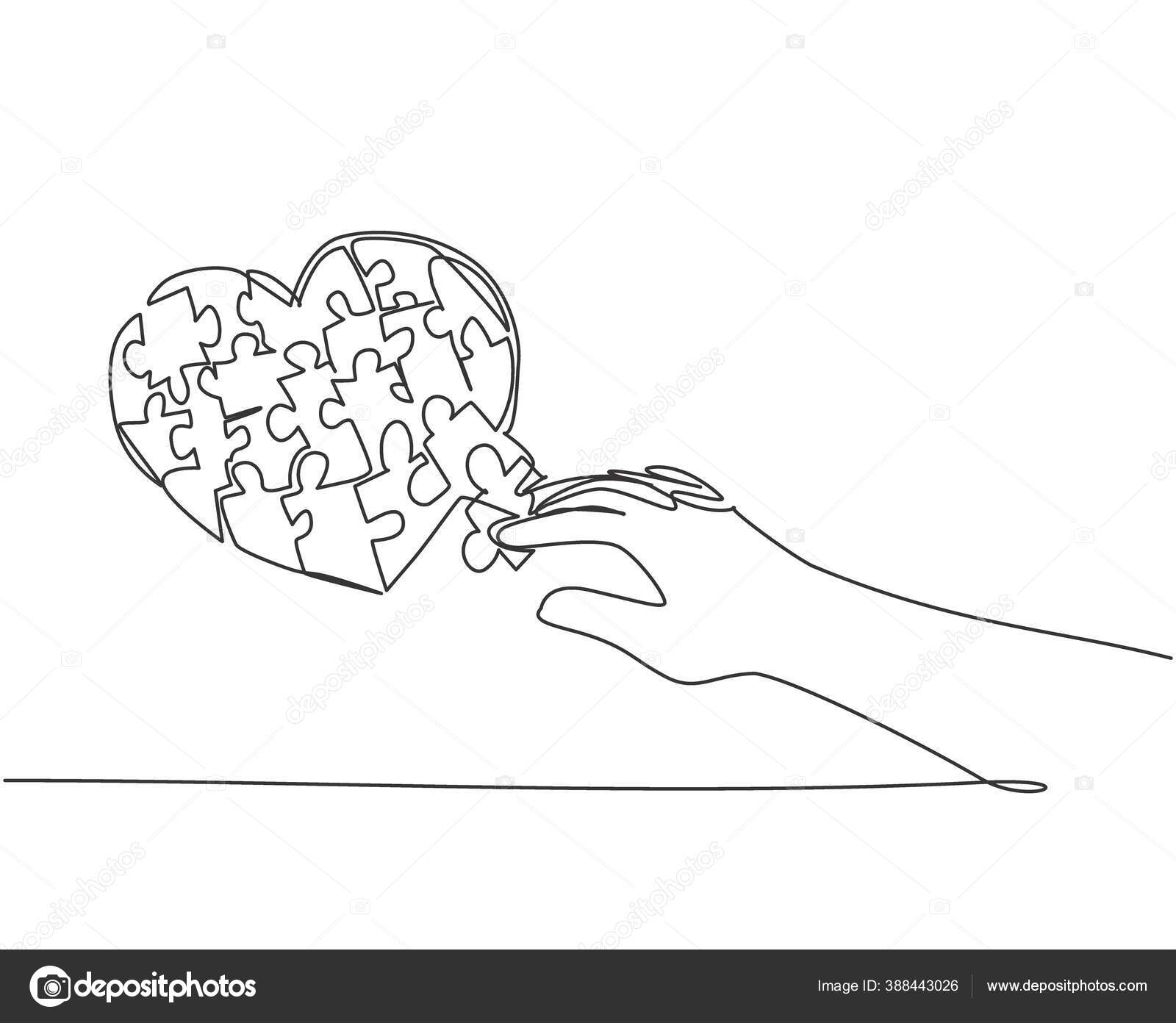 Romantic love concept one single line drawing Vector Image