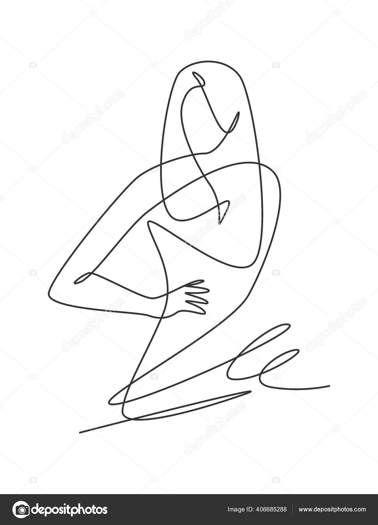 One Single Line Drawing Minimalist Beauty Abstract Body Woman Face