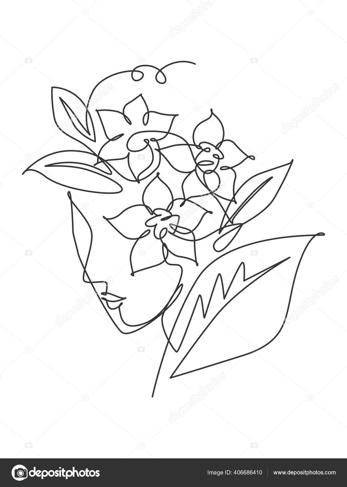 One Continuous Line Drawing Minimalist Beauty Nature Cosmetic Hairstyle Flower Vector Image By C Simpleline Vector Stock One Continuous Line Drawing Minimalist Beauty Nature Cosmetic Hairstyle Flower Vector Image By C Simpleline Vector Stock