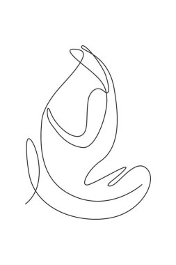 Güzel estetik portre kadın soyut yüzü çizen tek sıra. Oldukça seksi model kadın silueti minimalist stil konsepti. Moda bir çizgi tasarım vektörü grafik çizimi