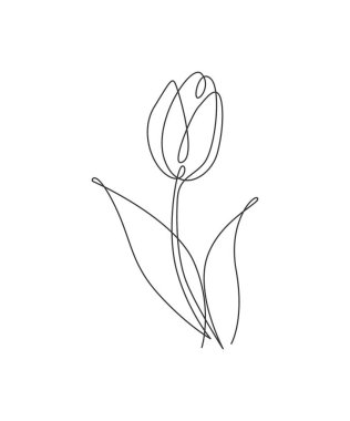 Güzel soyut ayçiçeği çizen kesintisiz bir çizgi. Asgari taze güzellik doğal konsept. Ev dekorasyonu, poster, çanta, kumaş baskısı. Tek çizgi çizimi tasarım grafik vektör çizimi