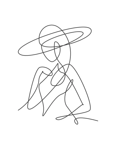 Однорядковий Малюнок Мінімалістичної Краси Абстрактна Жінка Тіла Обличчя Портрет Векторні — стоковий вектор
