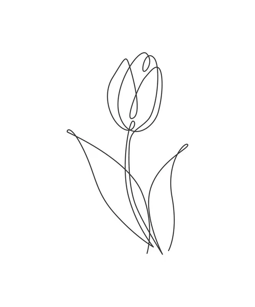 Eine Durchgehende Linie Zeichnet Wunderschöne Abstrakte Sonnenblumen Minimal Frische Schönheit — Stockvektor