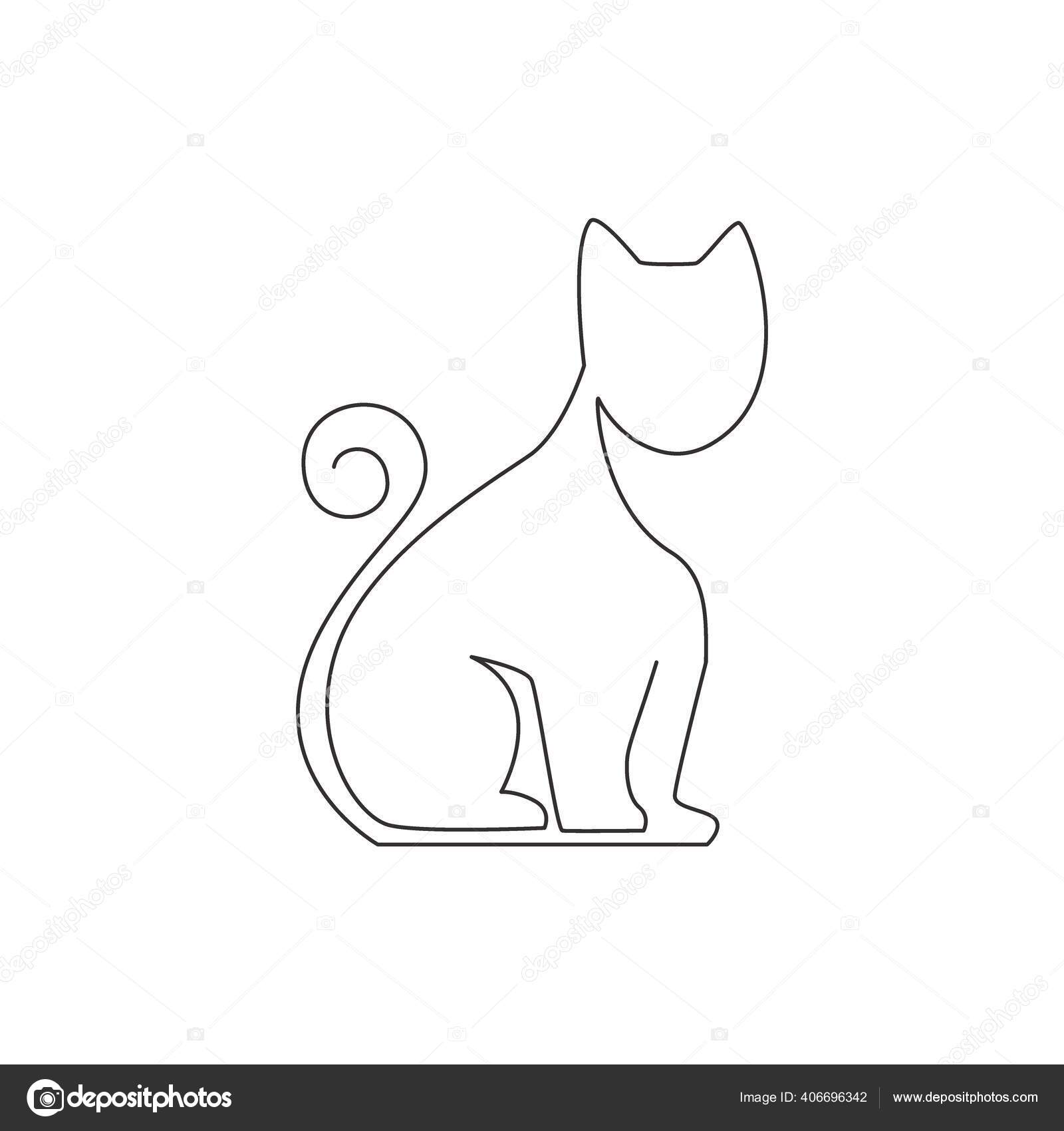 Cabeça de gato bonito logotipo dos desenhos animados cabeça de gato Bom  para produtos relacionados ao cuidado do gato V3