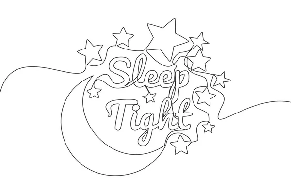 Dessin Ligne Continue Motivation Inspiration Typographie Citation Sleep Tight Conception — Image vectorielle
