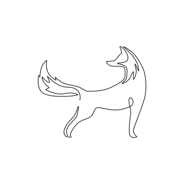 Şirin Tilki Logosu Simgesinin Aralıksız Çizimi Çok Uluslu Şirket Kimliği — Stok Vektör