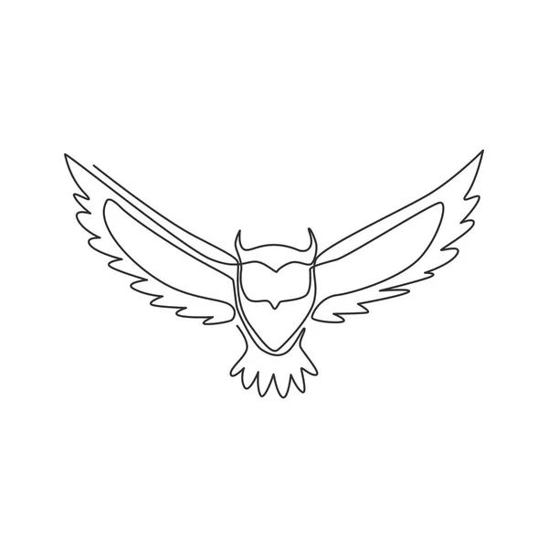 Pojedynczy Ciągły Rysunek Linii Luksusowego Ptaka Sowy Dla Identyfikacji Logo — Wektor stockowy