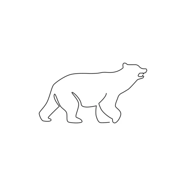 Один Непрерывный Рисунок Линии Элегантного Медведя Логотипа Компании Концепция Бизнес — стоковый вектор