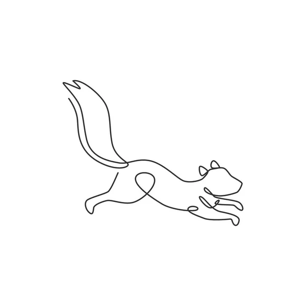 Einzelne Durchgehende Linienzeichnung Von Luxus Eichhörnchen Für Corporate Logo Identity — Stockvektor