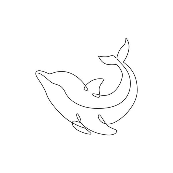 Egy Soros Rajz Aranyos Gyönyörű Delfin Céges Logó Identitás Vicces — Stock Vector
