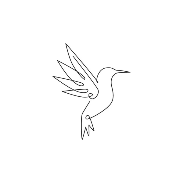 Seul Dessin Ligne Colibri Mignon Pour Identité Logo Entreprise Petit — Image vectorielle