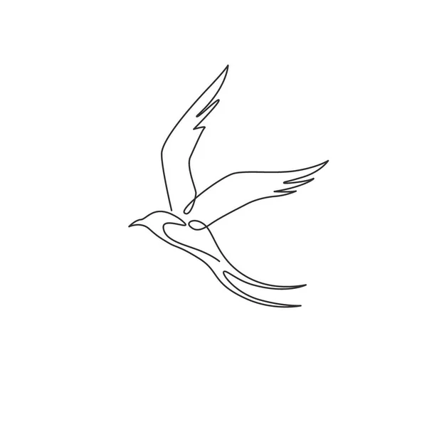 Dibujo Línea Continua Única Golondrina Belleza Para Identidad Del Logotipo — Vector de stock