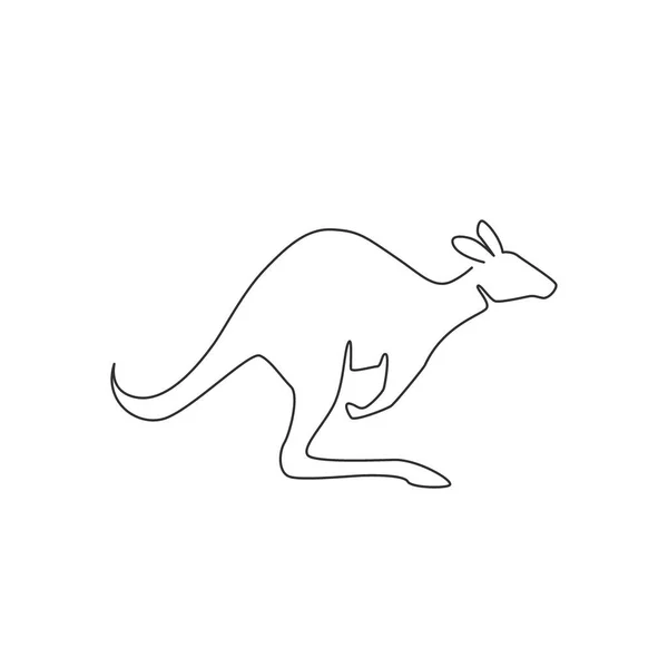 Egy Soros Rajz Aranyos Álló Kenguru Üzleti Logó Identitás Wallaby — Stock Vector