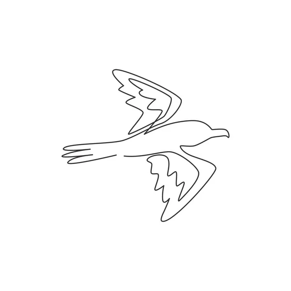 Dibujo Línea Continua Única Albatros Lindo Para Identidad Del Logotipo — Vector de stock