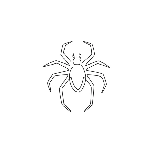 Logosu Kimliği Için Örümceğin Uzun Bacaklarını Açtığı Kesintisiz Bir Çizgi — Stok Vektör