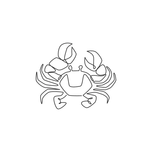 Deniz Ürünleri Logosu Kimliği Için Büyük Pençeli Küçük Yengecin Tek — Stok Vektör